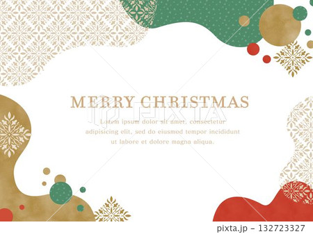 シンプルな幾何学模様のクリスマス背景素材 132723327