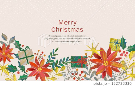 クリスマスの飾りの手書きベクターイラスト 132723330