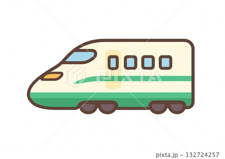 かわいい新幹線イラスト（ゆるフラット素材） 132724257