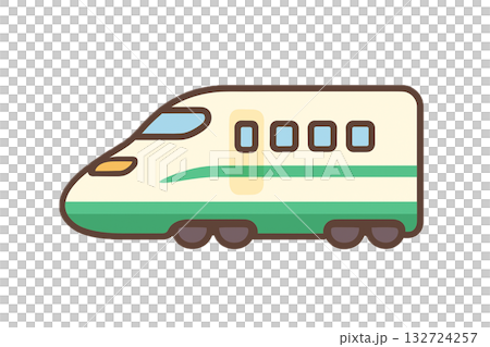 かわいい新幹線イラスト（ゆるフラット素材） 132724257
