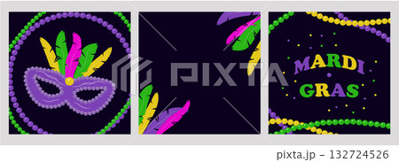 Carnival mardi gras party Set Artboard Design. For festival branding event promotion party invitation and creative graphic design project. Vector illustration Carnival mardi gras party Set Artboard Design. For festival branding event promotion party invitation and creative graphic design project. Vector illustration 132724526
