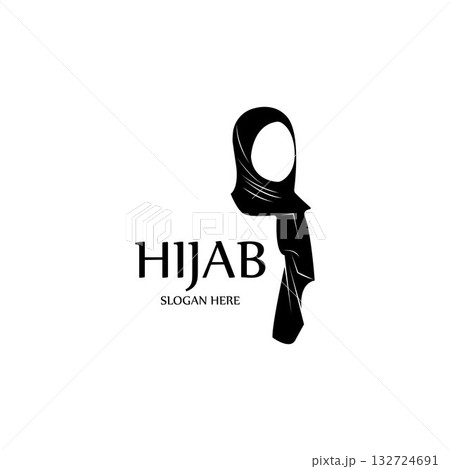 hijab women black silhouette vector icons app-vector hijab women black silhouette vector icons app-vector 132724691