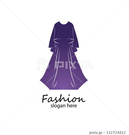 long dress long muslim dress arabic abaya.luxury women fashion.muslim clothes-vector stock 132724822