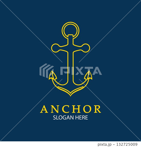 Anchor Logo Design Vector. Symbol of maritime icon or ocean business Anchor Logo Design Vector. Symbol of maritime icon or ocean business 132725009