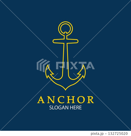 Anchor Logo Design Vector. Symbol of maritime icon or ocean business Anchor Logo Design Vector. Symbol of maritime icon or ocean business 132725020