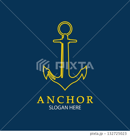 Anchor Logo Design Vector. Symbol of maritime icon or ocean business 132725023