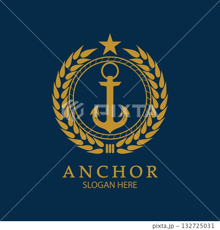 Anchor Logo Design Vector. Symbol of maritime icon or ocean business 132725031
