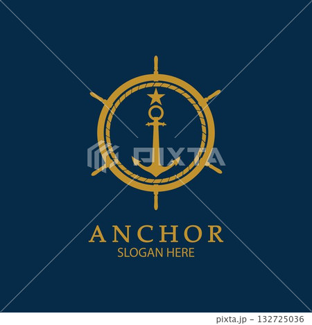 Anchor Logo Design Vector. Symbol of maritime icon or ocean business Anchor Logo Design Vector. Symbol of maritime icon or ocean business 132725036