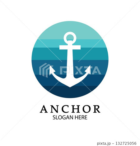Anchor Logo Design Vector. Symbol of maritime icon or ocean business 132725056