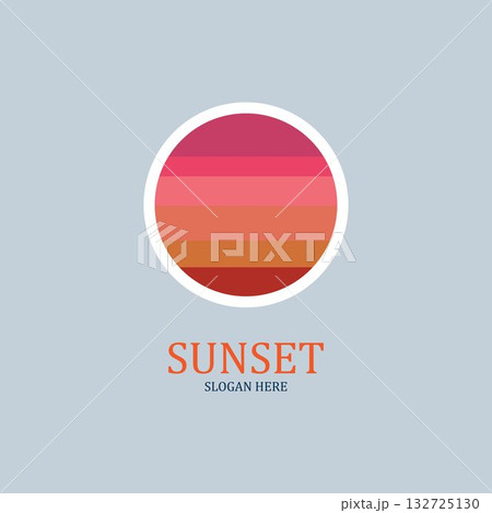 isolated round shape sunset vector logo 132725130