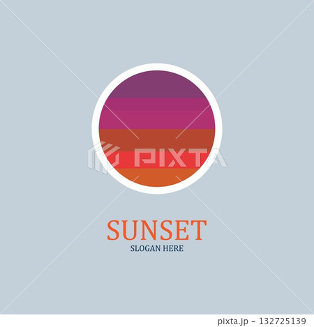 isolated round shape sunset vector logo 132725139