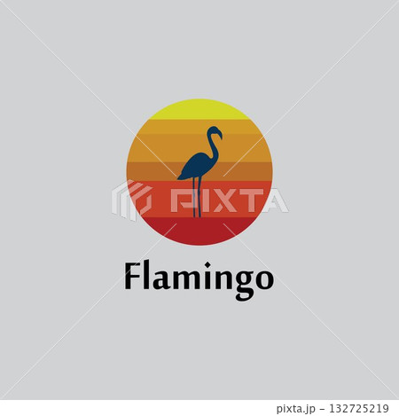 flamingo silhouette scene at sunset logo design vector flamingo silhouette scene at sunset logo design vector 132725219