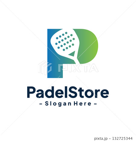 Letter P for Padel sport logo design template. Concept of Padel tennis court, sport training, tournament, etc. Creative vector symbol Padel racquet. Letter P for Padel sport logo design template. Concept of Padel tennis court, sport training, tournament, etc. Creative vector symbol Padel racquet. 132725344