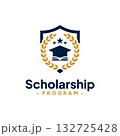 Scholarship Badge and Logo Design Vector. Concept of school education, academic, campus, university and college. 132725428