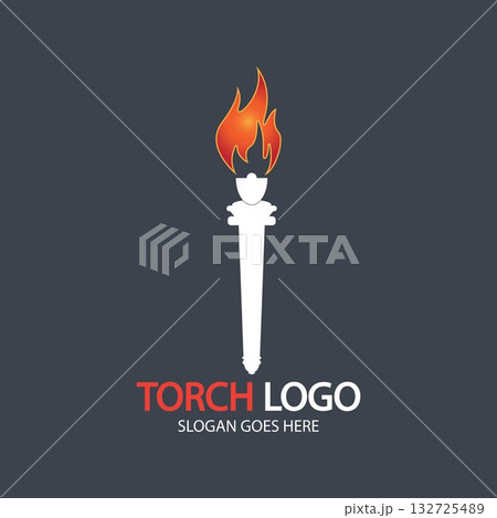 Torch vector icon illustration design template Torch vector icon illustration design template 132725489