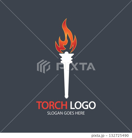 Torch vector icon illustration design template Torch vector icon illustration design template 132725490
