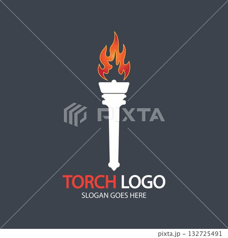 Torch vector icon illustration design template Torch vector icon illustration design template 132725491