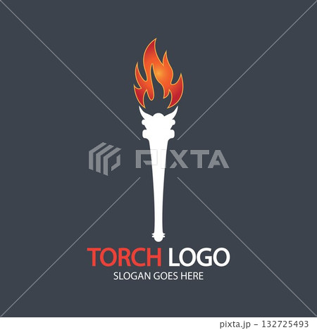 Torch vector icon illustration design template 132725493