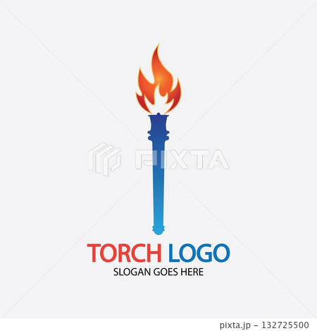Torch vector icon illustration design template 132725500