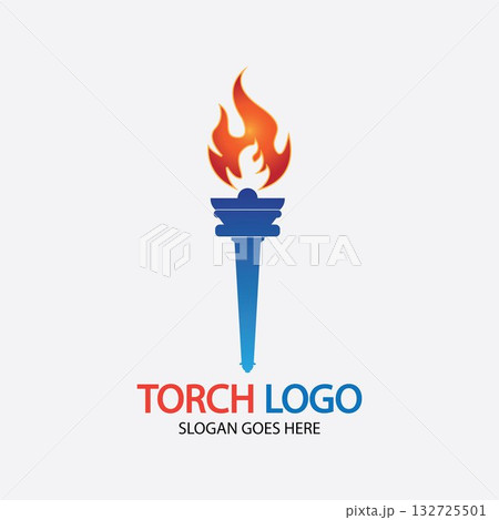 Torch vector icon illustration design template 132725501