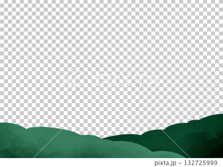 手描きの丘の水彩イラスト 手描きの丘の水彩イラスト 132725999