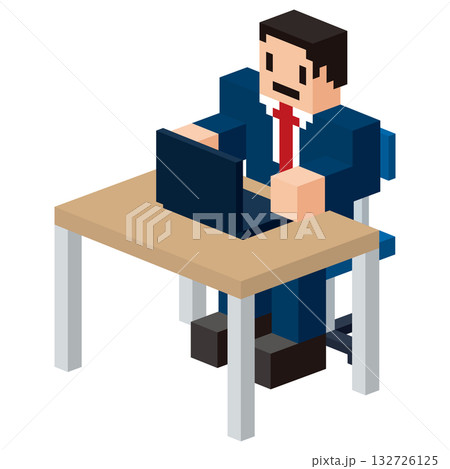 パソコン作業をする男性会社員 パソコン作業をする男性会社員 132726125