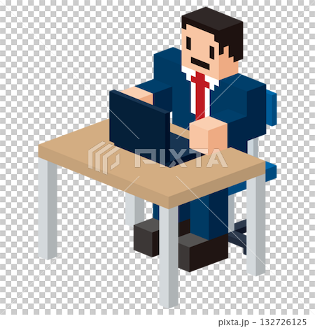 正在使用電腦的男性辦公室職員 132726125