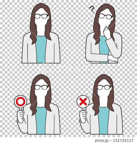 戴眼鏡的女商務人士① 132726127