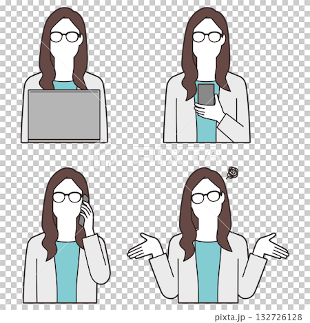 Female businessman wearing glasses② 132726128