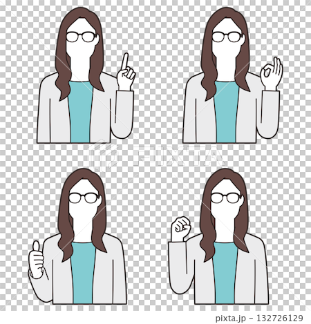 戴眼鏡的女商務人士 ③ 132726129