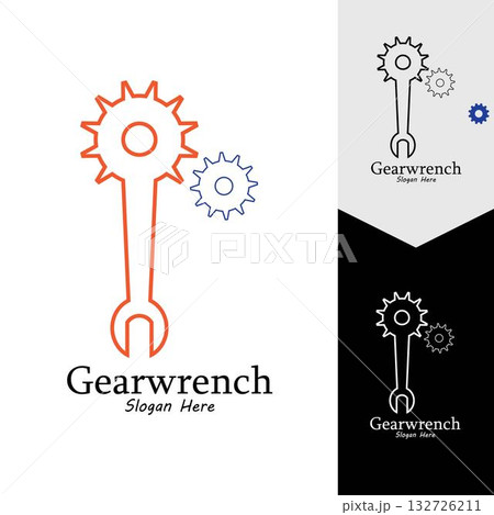 Gearwrench vector icon background template Gearwrench vector icon background template 132726211