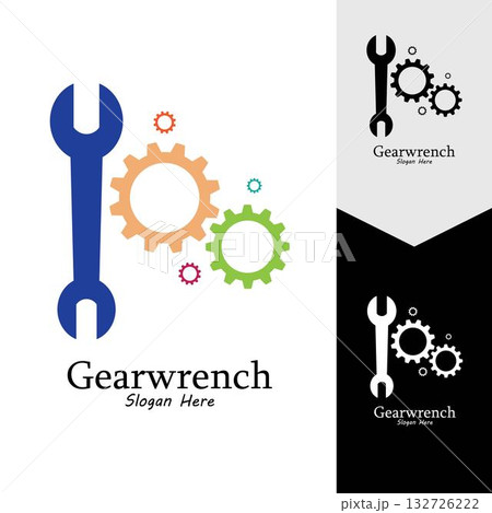 Gearwrench vector icon background template 132726222