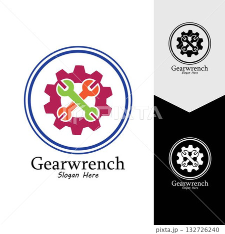 Gearwrench vector icon background template Gearwrench vector icon background template 132726240