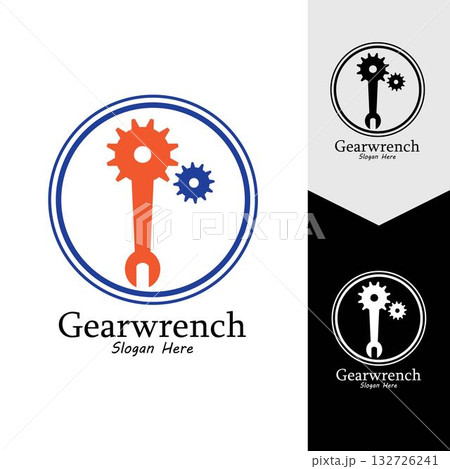 Gearwrench vector icon background template 132726241