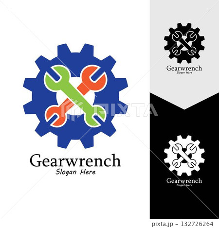 Gearwrench vector icon background template Gearwrench vector icon background template 132726264