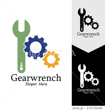 Gearwrench vector icon background template Gearwrench vector icon background template 132726266