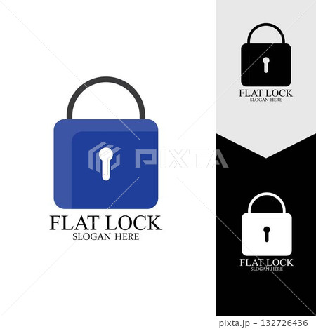 Flat lock icon vector background 132726436