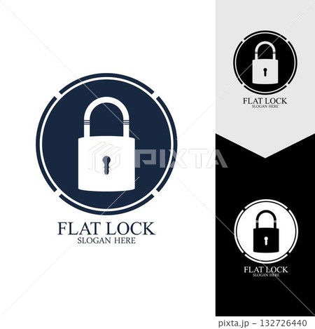 Flat lock icon vector background Flat lock icon vector background 132726440
