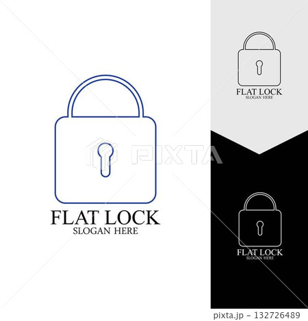 Flat lock icon vector background Flat lock icon vector background 132726489
