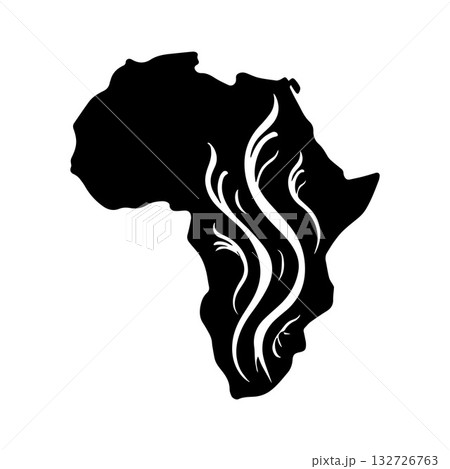 Futuristic Fragmented African Continent Logo with Bold Technology Influence Futuristic Fragmented African Continent Logo with Bold Technology Influence 132726763