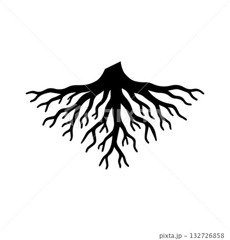 Converging root design symbolizing unity focus and strong direction Converging root design symbolizing unity focus and strong direction 132726858