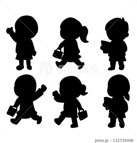 人物シルエットのバリエーション 132726986