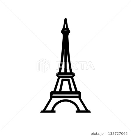 Minimal Paris Tower Symbol Expressing Timeless History and Architecture 132727063