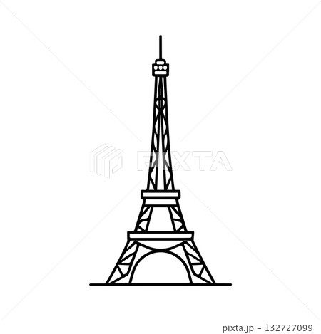 Abstract Geometric Eiffel Tower Logo Expressing Strength and Precision 132727099