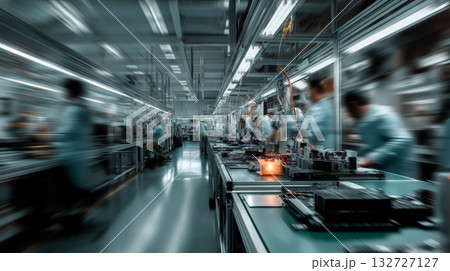 Electronics factory workers are working on...のイラスト素材 [132727127] - PIXTA