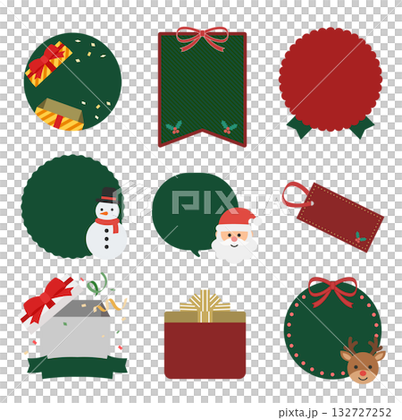 かわいいイラスト入りクリスマスに使えるフレームセット 132727252