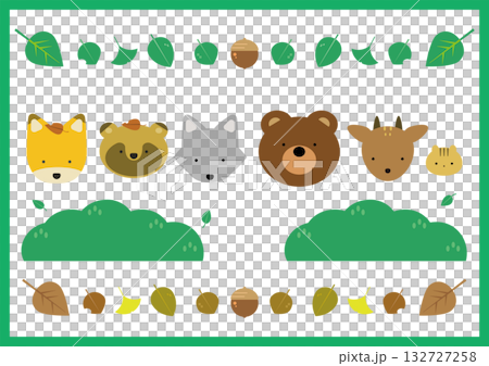 森の動物セット 132727258