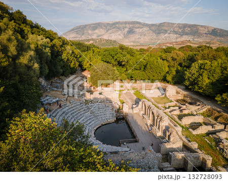 The UNESCO world heritage site of Butrint at sunset light, Buthrotum, Albania. High quality photo 132728093