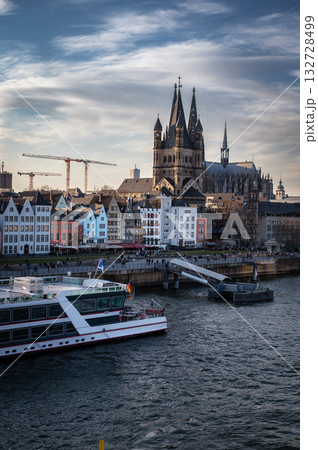 March 7 2025. Cologne city skyline in summer along the Rhine river, North Rhine-Westphalia, Germany. High quality photo March 7 2025. Cologne city skyline in summer along the Rhine river, North Rhine-Westphalia, Germany. High quality photo 132728499
