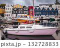 Torshawn city, the capital of The Faroe Islands, Denmark. Vestaravag harbor in Torshavn with its boats and colorful buildings. High quality photo 132728833